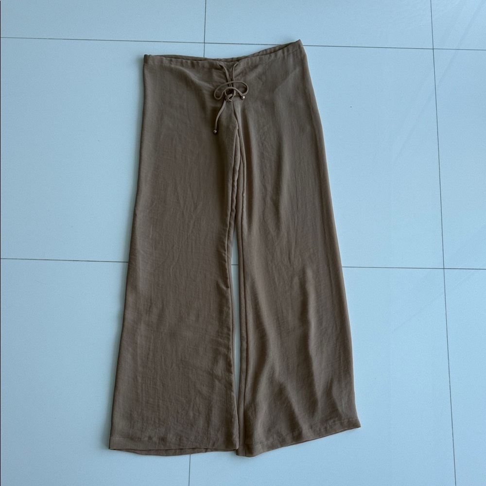 Elegant Brown Wide-Leg Pants